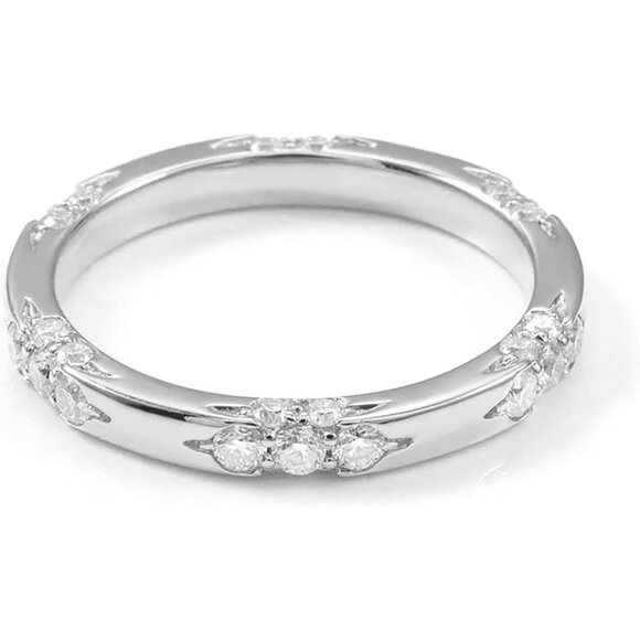 Moissanite Promise Rings Jewelry One Simulated Diamond Eternity Rings for Women